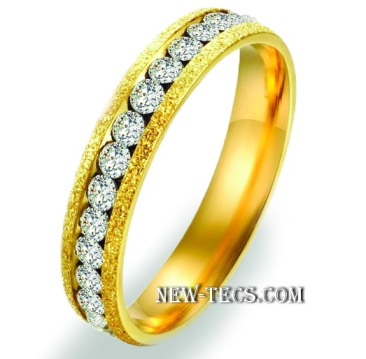 Обручальное кольцо с алмазной крошкой (4 мм)