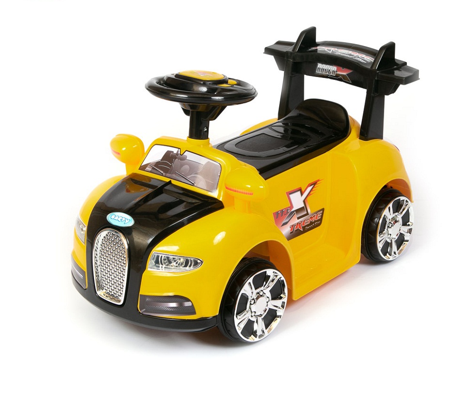 4069. Детский мини-электромобиль Bugatti жёлтый