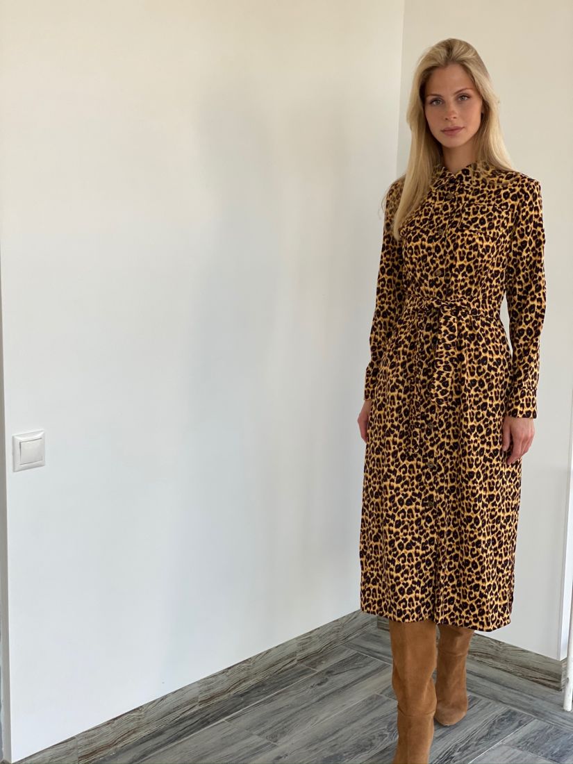 2171 Платье с принтом леопард