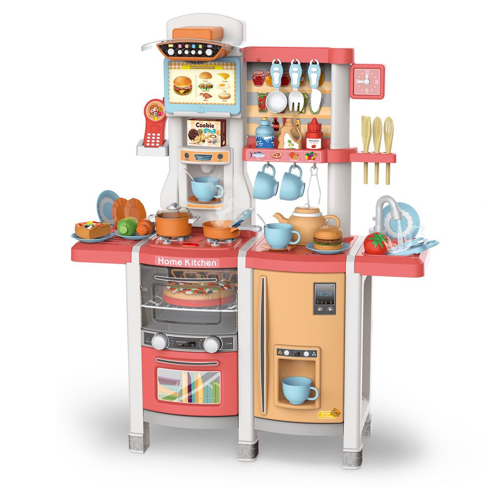 MJL-89  Детская кухня игровая, набор интерактивный с водой и паром 100 см.