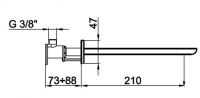 Излив Webert Wolo AC0324564 для встраиваемого смесителя схема 2