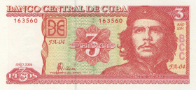 Куба 3 Песо 2004 UNC ПРЕСС