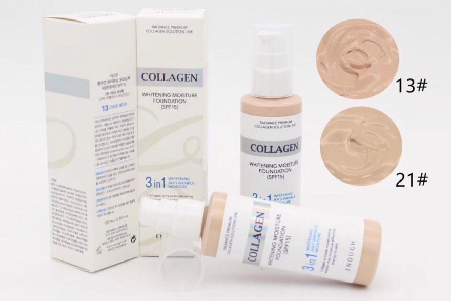 Тональный крем с коллагеном 3 в 1 Enough Collagen Whitening Moisture Foundation №21 (01200))