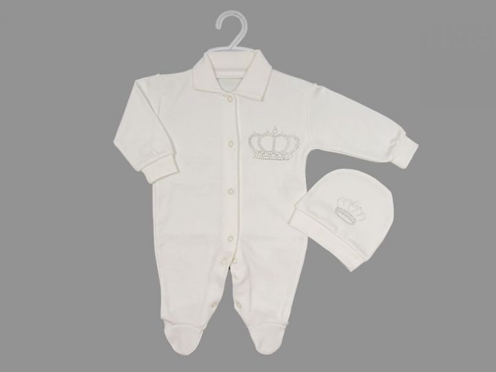 Комплект для новорожденного: шапка, комбинезон корона dFC-KS205-ITpk(b) Мамин Малыш