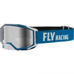 Fly Racing Zone Pro Blue/White Silver Mirror/Smoke Lens очки для мотокросса