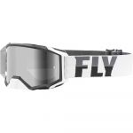 Fly Racing Zone Pro White/Black Dark Smoke Lens очки для мотокросса