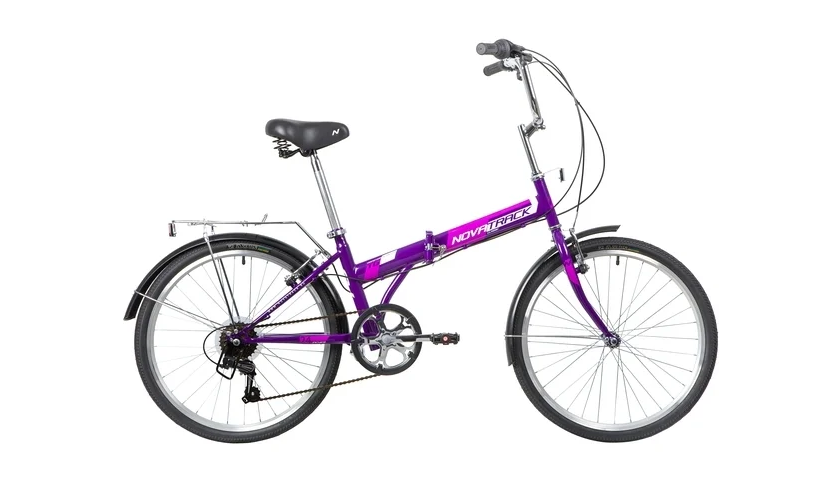 Подростковый городской велосипед Novatrack TG-24 Classic 6.0 NF (2020) Фиолетовый (140686)