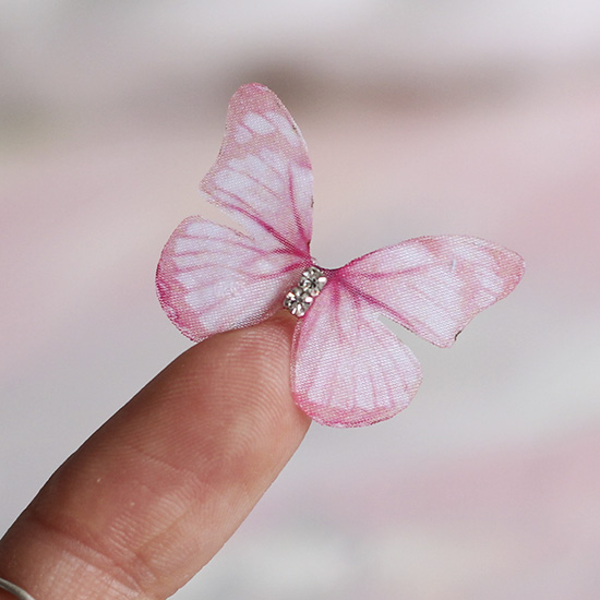 Аксессуар для кукол - бабочка розовая, 3 см