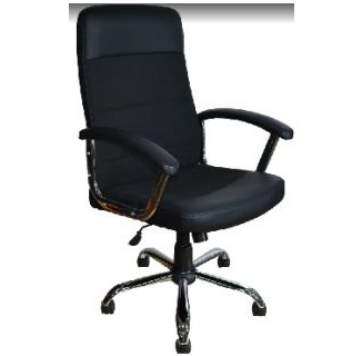 Кресло OFFICE-LAB КР58 ЭКО1/С11 хром, эко кожа черная/ ткань черная