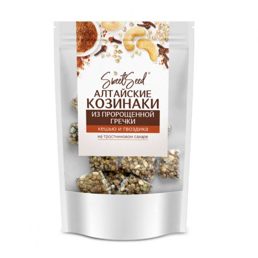 Козинаки из пророщенной гречки с кешью и гвоздикой, 70 г