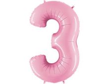 Фигура "3", 40"/ 102 см, розовый, Grabo