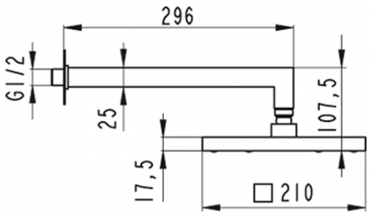 Верхний душ Jado Cubic F1442AA схема 2