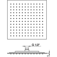 Верхний душ Cisal Zen Shower квадратный 42х42х1 см схема 2