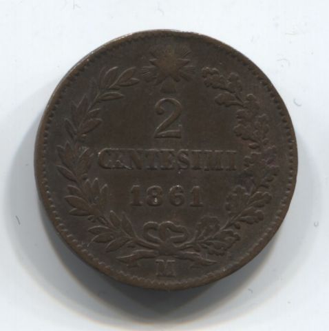 2 чентезимо 1861 года Италия M