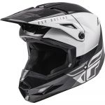 Fly Racing Kinetic Straight Edge Black/White шлем внедорожный