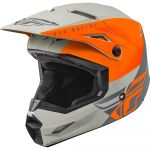 Fly Racing Kinetic Straight Edge Matte Orange/Grey шлем внедорожный