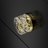 Мебельная ручку Glass Design Mirage. золото/прозрачный кристалл