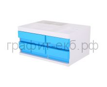 Подставка органайзер Deli Rio 4 выдвижных ящика 131x189x264мм белый/голубой пластик EZ25030