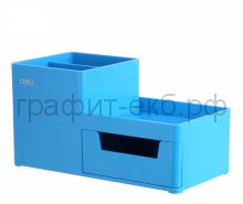 Подставка органайзер Deli Rio 4 отделения 175x90x92мм голубой пластик EZ25130
