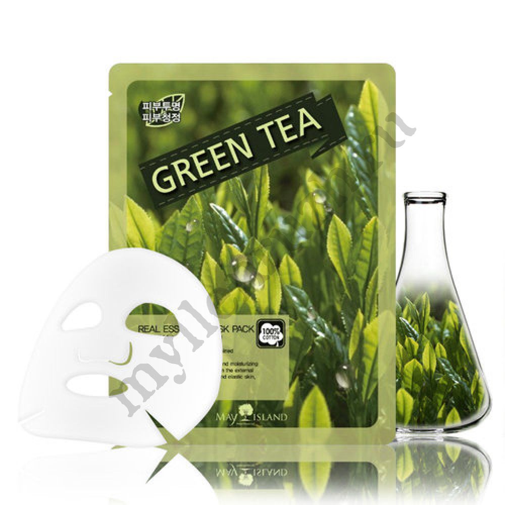 May Island Real Essense Green Tea Mask Pack Тканевая маска для лица с экстрактом зеленого чая