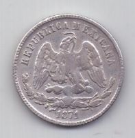 25 сентаво 1871 года Сакатекас Мексика XF