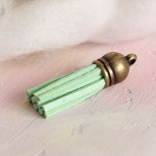 Кисточка декоративная зеленая с бронзовым наконечником 4 см
