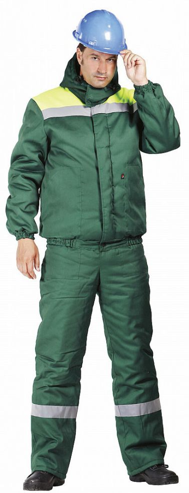 Куртка зимняя Эксперт-ЛЮКС укороченная, зеленый/лимонный