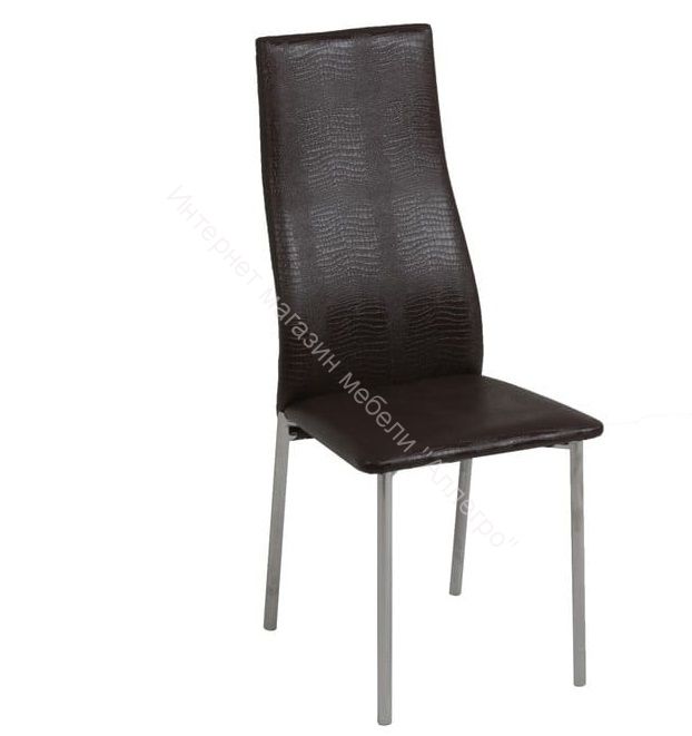 Кухонный стул "Волна" рептилия шоколадная/серебристый металлик