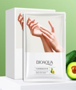 Маски-перчатки для питания и смягчения кожи рук с экстрактом авокадо  и маслом ши от «BIOAQUA».(65938)