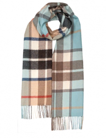 Большой теплый шотландский шарф 100% шерсть ягнёнка , тартан  Дарвин Опаловый  Томсон Кэмэл + DARWIN OPAL/CAMEL THOMSON OVERSIZED LAMBSWOOL SCARF плотность 6