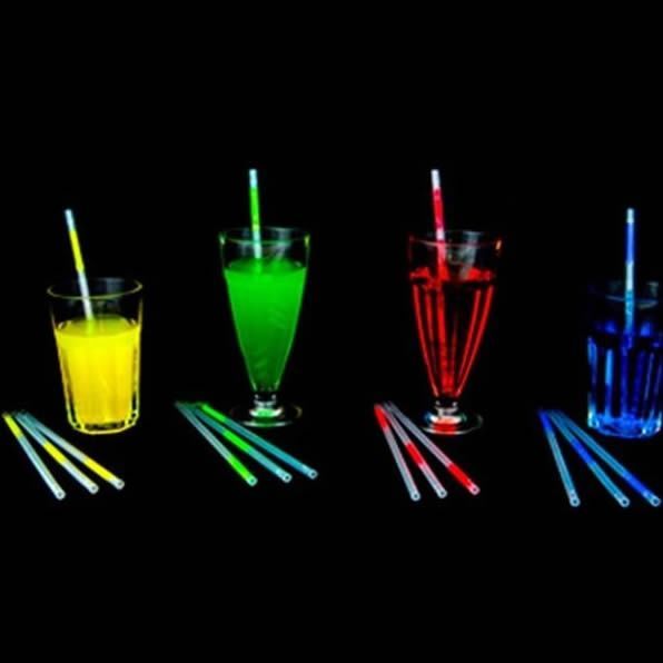 Неоновые трубочки для коктейлей Glow Straws, 6шт