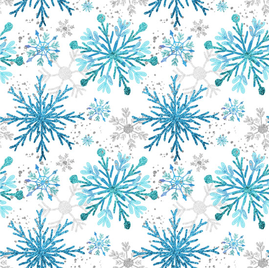 Лоскут трикотажной ткани - Голубые снежинки 50х40 см