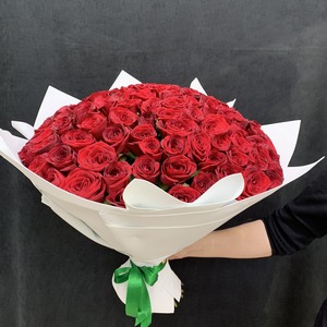 101 красная роза 50 см