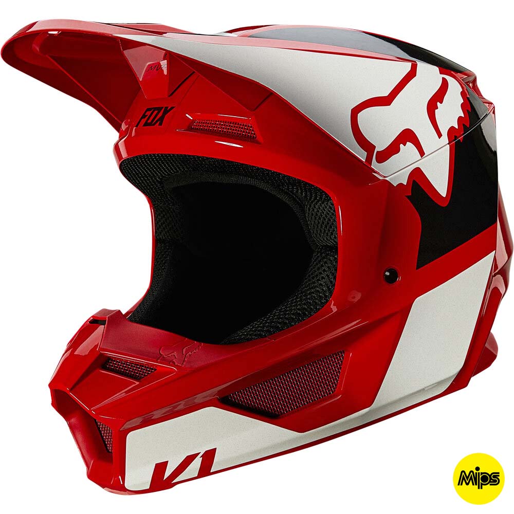 Fox V1 Revn Flame Red шлем внедорожный