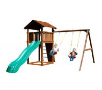 Детский городок Jungle Gym Cottage+SwingModule Xtra+RockModule