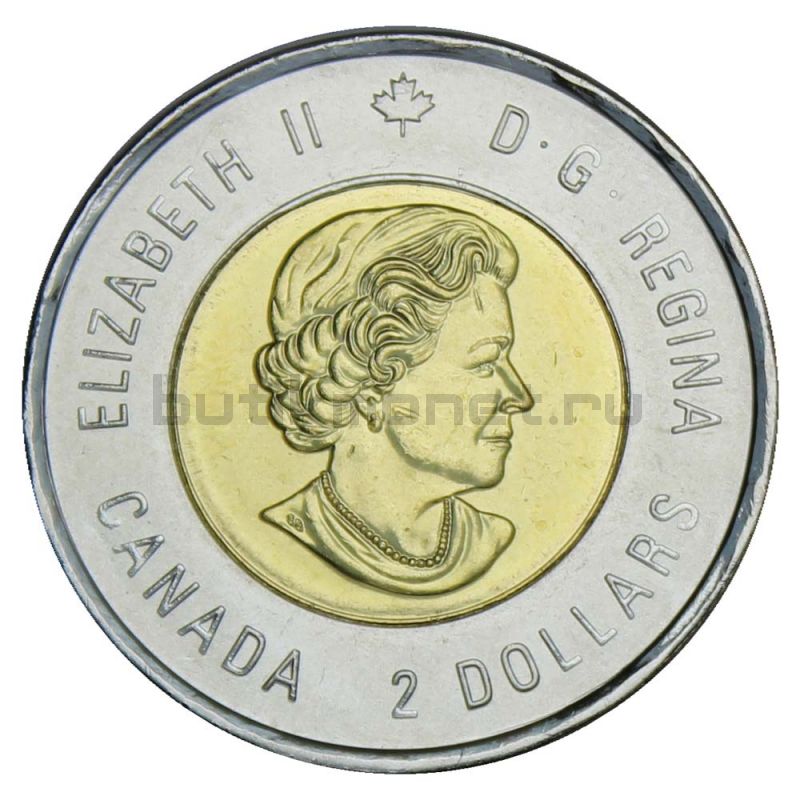 2 доллара 2020 Канада 100 лет со дня рождения Билла Рида Цветная