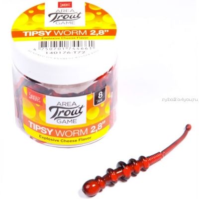 Слаг съедобный Lucky John Pro Series Tipsy Worm 2,3 58 мм / упаковка 12 шт / цвет: T72