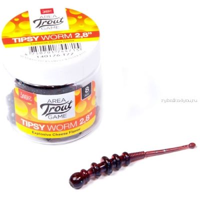 Слаг съедобный Lucky John Pro Series Tipsy Worm 2,3 58 мм / упаковка 12 шт / цвет: T77