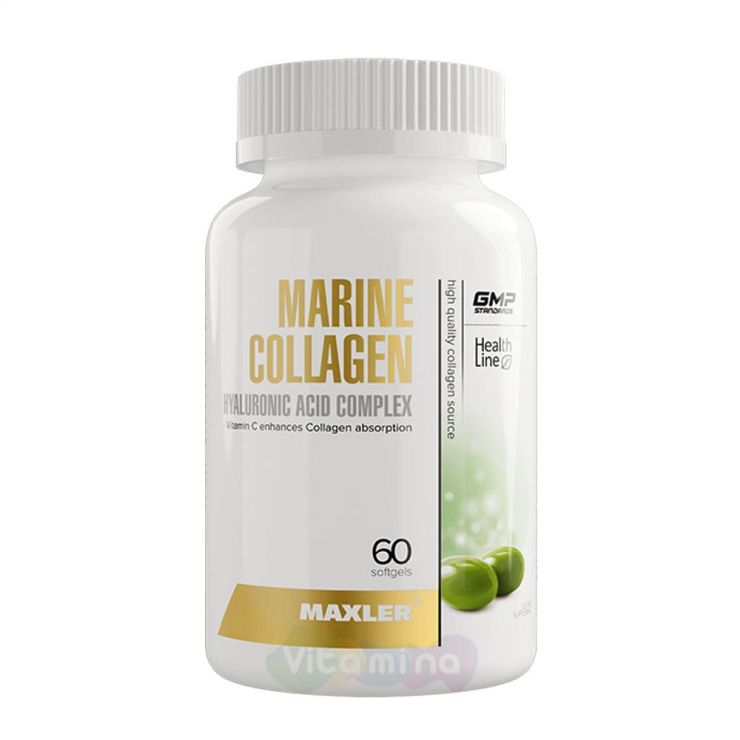 Maxler Marine Collagen + Hyaluronic Acid Complex Комплекс коллагена и гиалуроновой кислоты, 60 капс