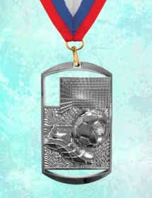 Медаль наградная Парма за 2 место 40х70 мм Футбол