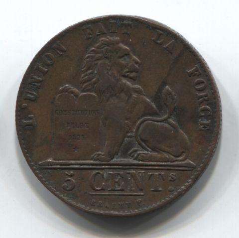 5 сантимов 1848 Бельгия XF