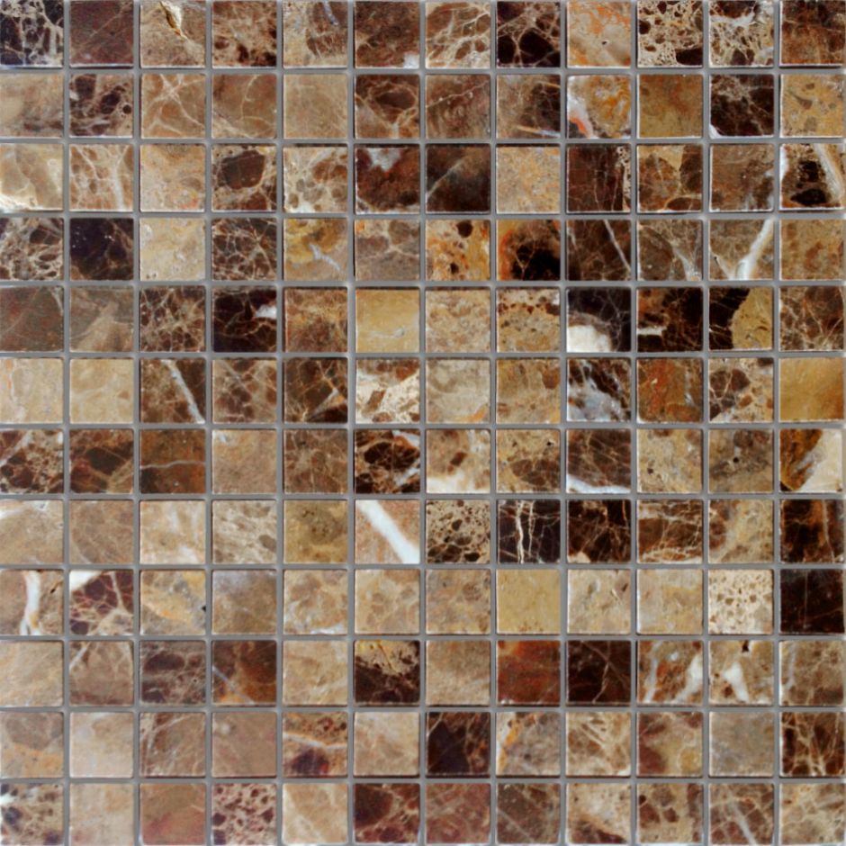 Мозаика LeeDo - Caramelle: Pietrine - Emperador Dark полированная 23х23х7 мм