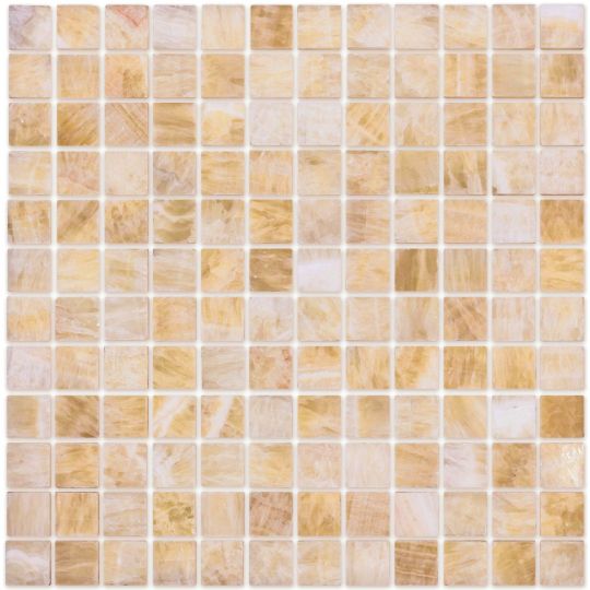 Мозаика LeeDo - Caramelle: Pietrine - Onice Beige полированная 23х23х8 мм