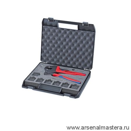 Инструмент для опрессовки системный, для сменных опрессовочных плашек в пластиковом чемодане KNIPEX 97 43 200
