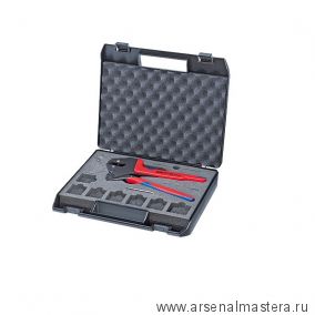 Инструмент для опрессовки системный, для сменных опрессовочных плашек в пластиковом чемодане KNIPEX 97 43 200