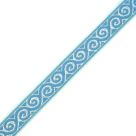 Тесьма декоративная жаккардовая с люрексом (метанитом) 16 мм  (8681) голубой серебро