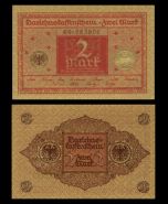 Германия - 2 марки, 1920 (красная). UNC. Мультилот