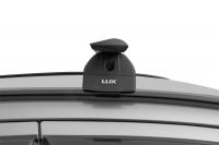 Багажник на крышу Hyundai Santa Fe 2012-18, Lux, крыловидные дуги на интегрированные рейлинги