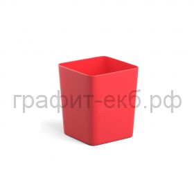 Стакан для ручек ErichKrause Base квадратный красный 52883