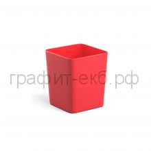Стакан для ручек ErichKrause Base квадратный красный 52883
